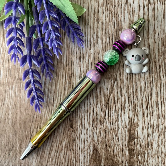 Writing Pen Cat Snoopy Dog Mike Artisan Beaded Gift Custom Handcrafted Office - Picture 6 of 8